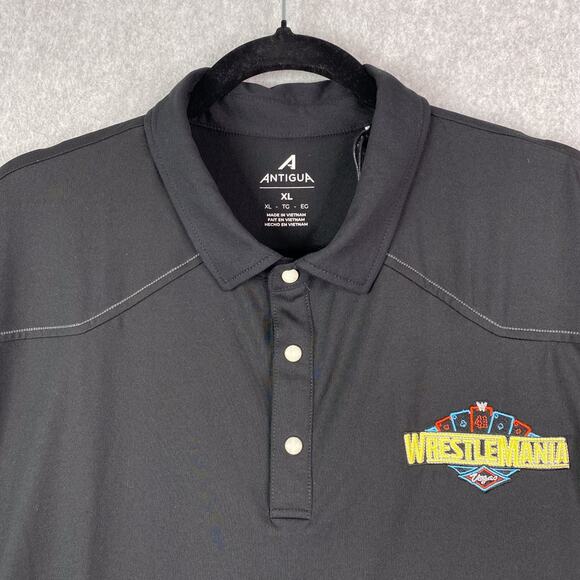 Antigua Shirt Mens XL Black Western Polo Pearl Snap WWE WrestleMania Vegas - Picture 3 of 9